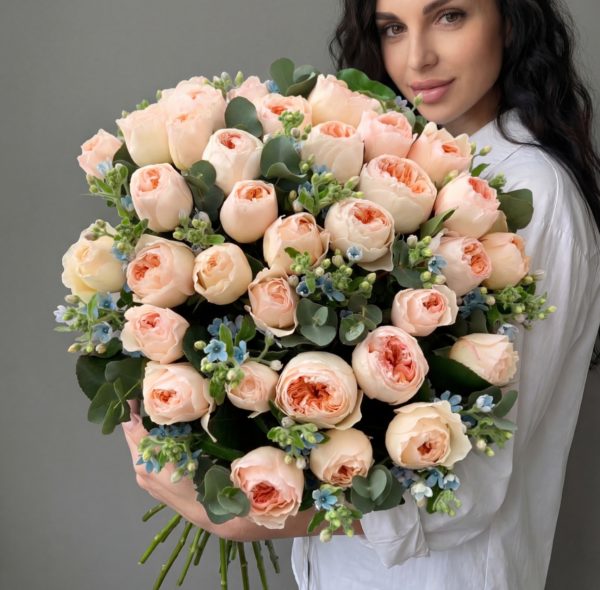 Дуобукет "Персиковый фреш" с зеленью